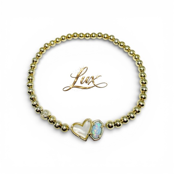 Kendra Scott Ari Heart Emilie Bracelet in Mother of Pearl/Kyocera Opal - Picture 3 of 6